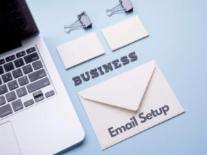 Small business owner planning email hosting