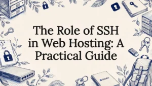 Decorative SSH hosting title card illustration
